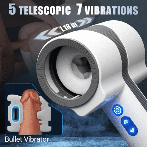 PULSAR - Masturbatore voyeurismo automatico con 5 rotazioni telescopiche e 7 vibrazioni