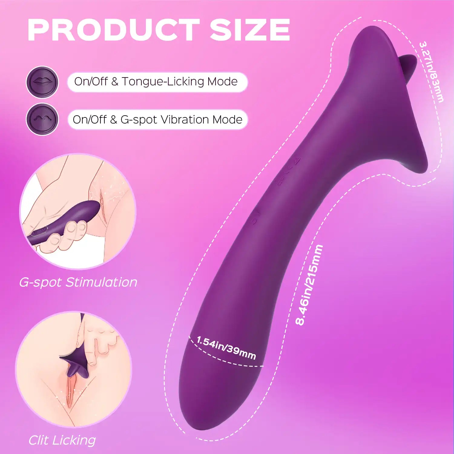 Adele - Vibratore per lingua da leccare il clitoride con stimolatore del punto G