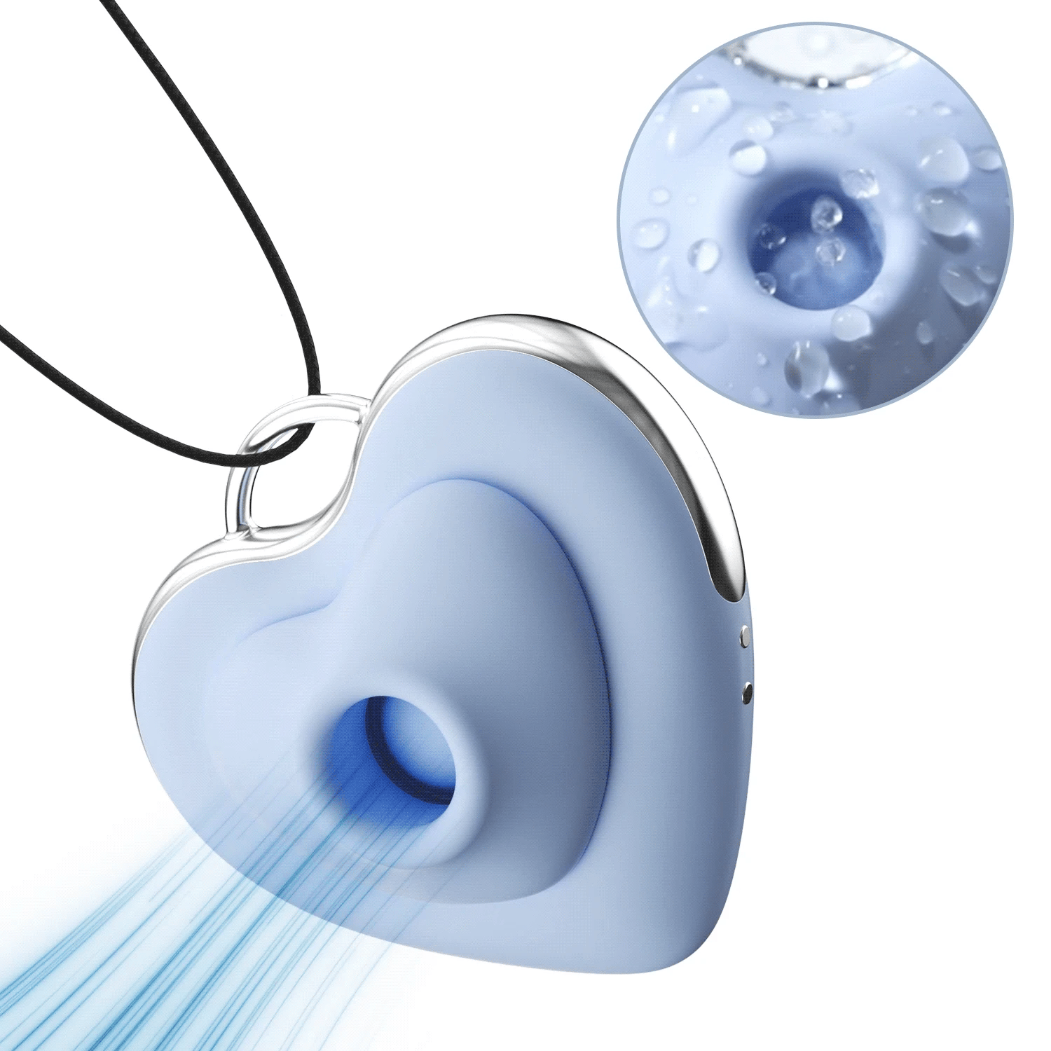 Amore – Tragbarer Mini-Klitoris-Stimulator mit Herz-Halsketten-Vibe zum Saugen und Klopfen