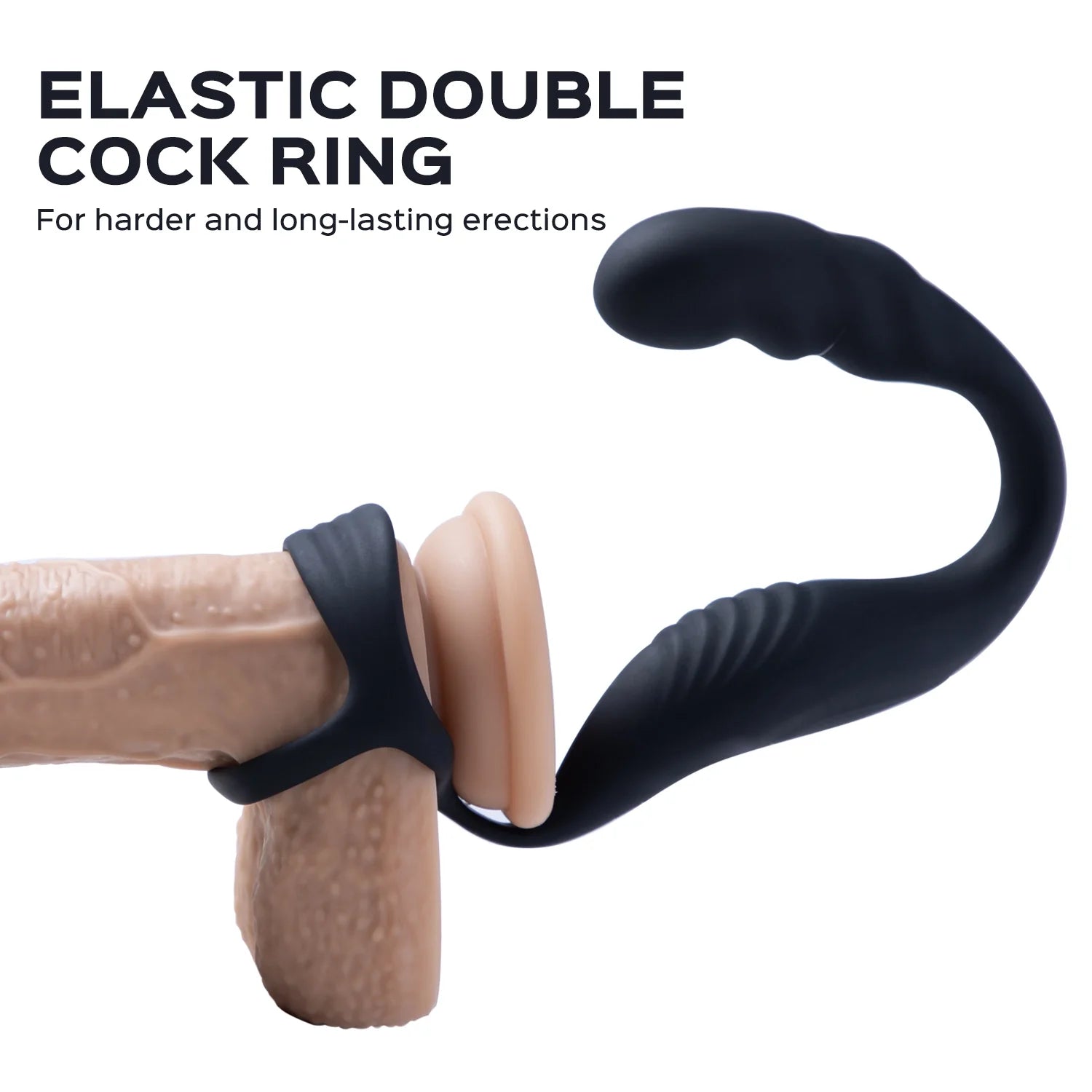 CASPION Double Cock Ring Remote Control Vibrating Perineum Prostate Massager