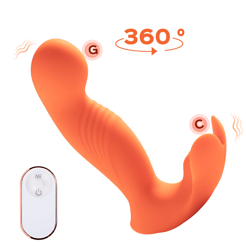 Crave 3 - Vibrador de punto G con cabezal de masaje giratorio y estimulador de clítoris