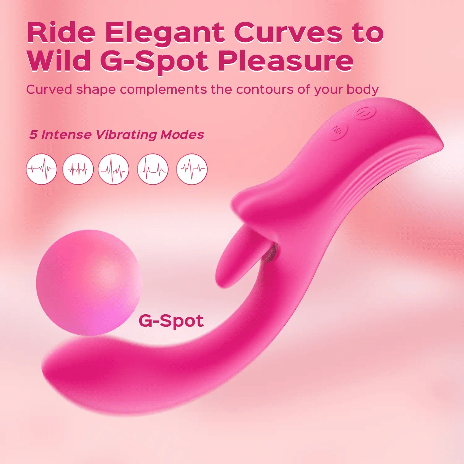 G-Lick - Curved G-Spot Vibrator & Rotating Tongue Clitoral Stimulator
