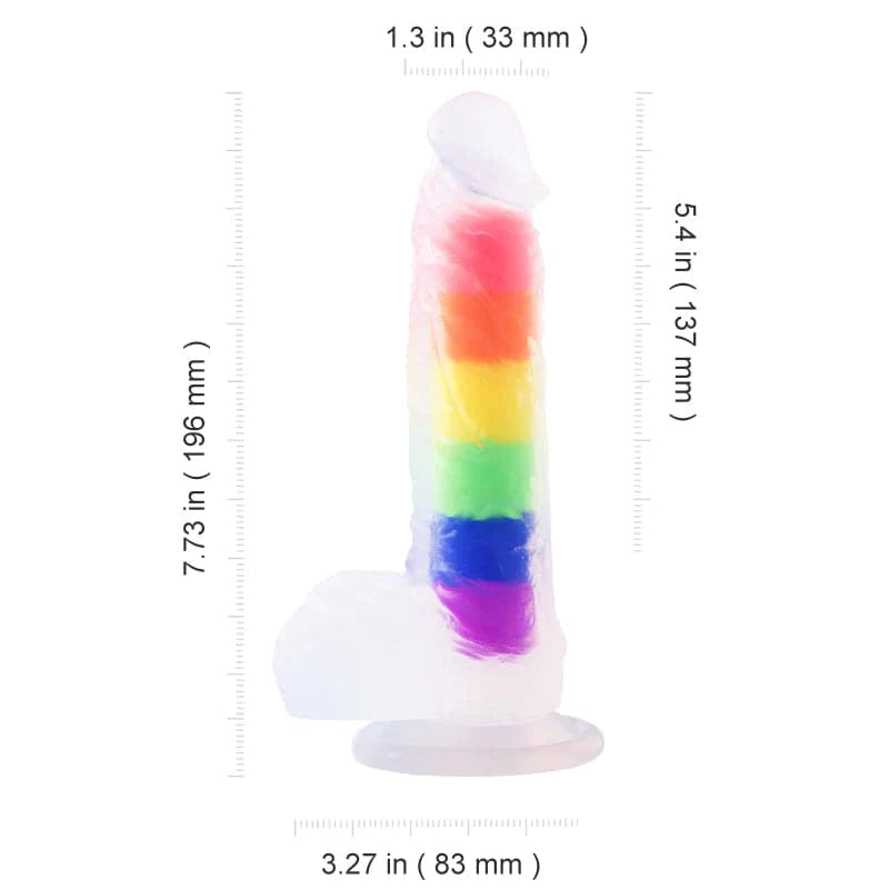 Julian - Gode à ventouse réaliste Rainbow Jelly de 5,4 pouces