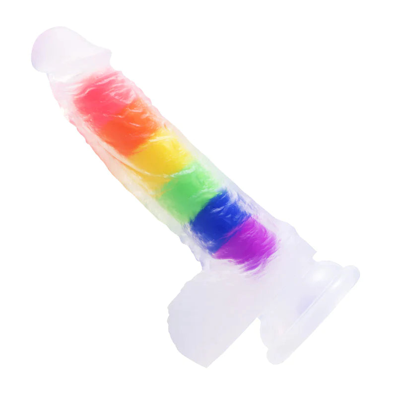 Julian - 5,4-Zoll-Rainbow-Jelly-Dildo mit realistischem Saugnapf
