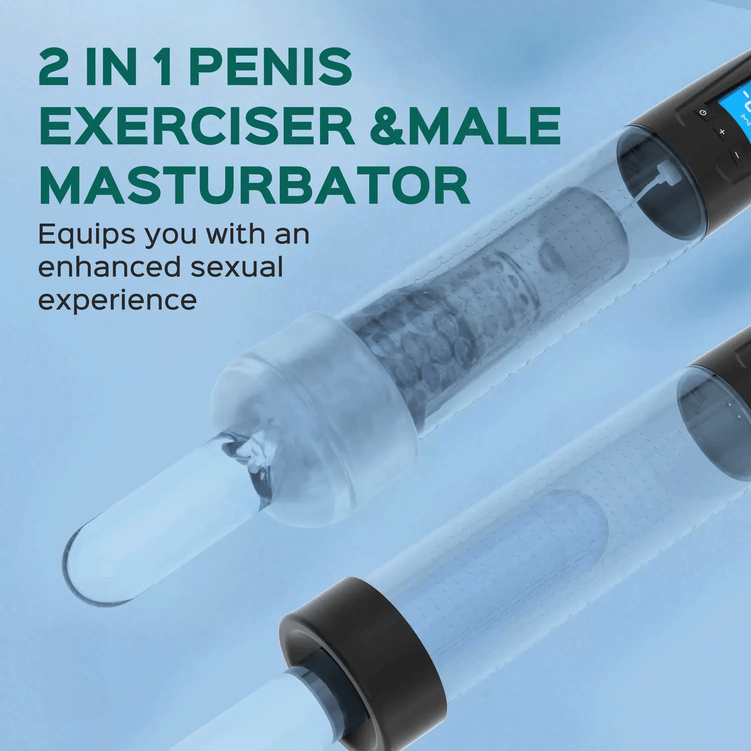 CALVIN - Bomba de agrandamiento del pene con succión, masturbador masculino con succión vibratoria