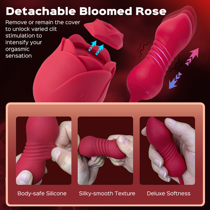 Rose Rope - Stimolatore per succhiare il clitoride della rosa e uovo spingente