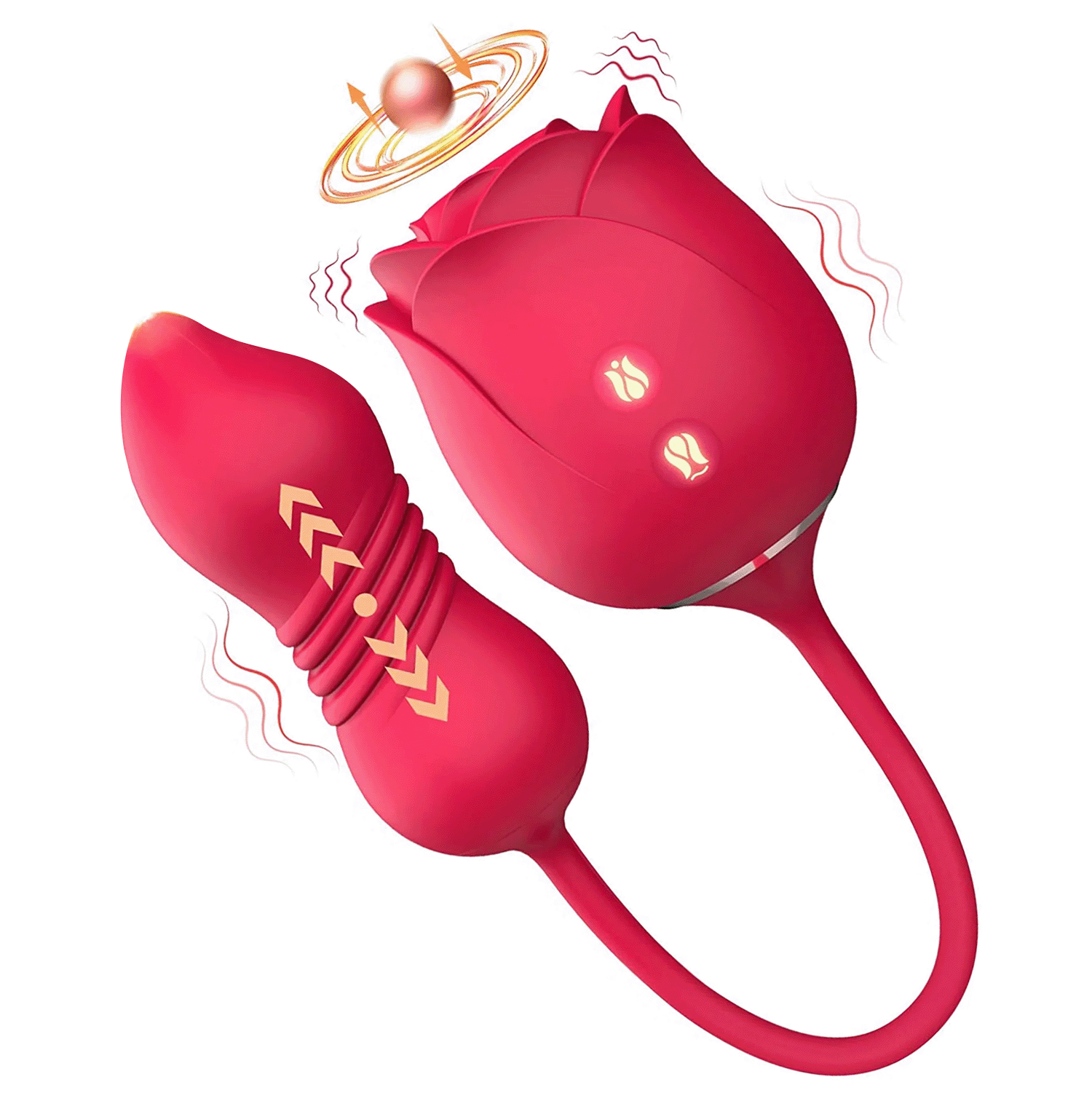 Rose Rope - Stimulateur de succion de clitoris rose et œuf de poussée