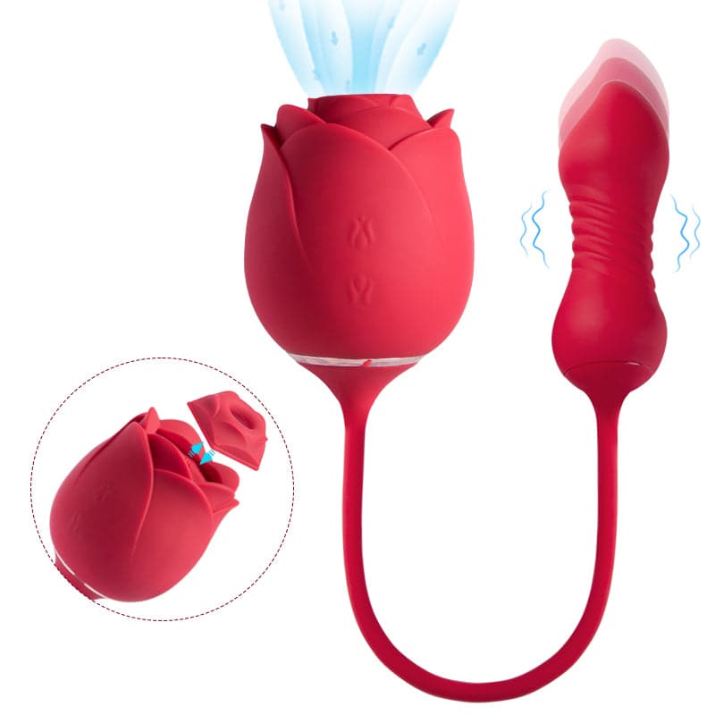 Rose Rope - Stimolatore per succhiare il clitoride della rosa e uovo spingente