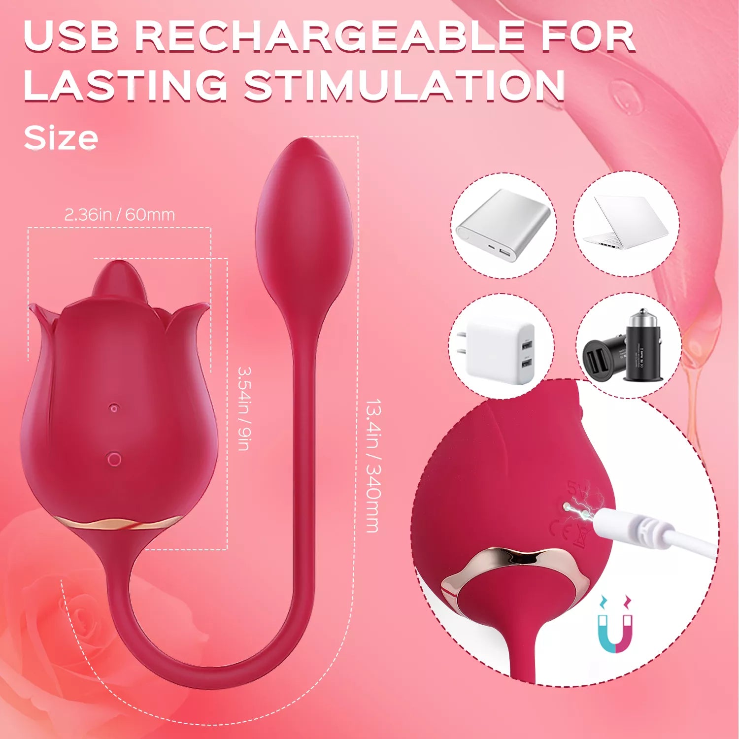 Rosie Rebellion - Le jouet rose lèche-clitoris et œuf vibrant