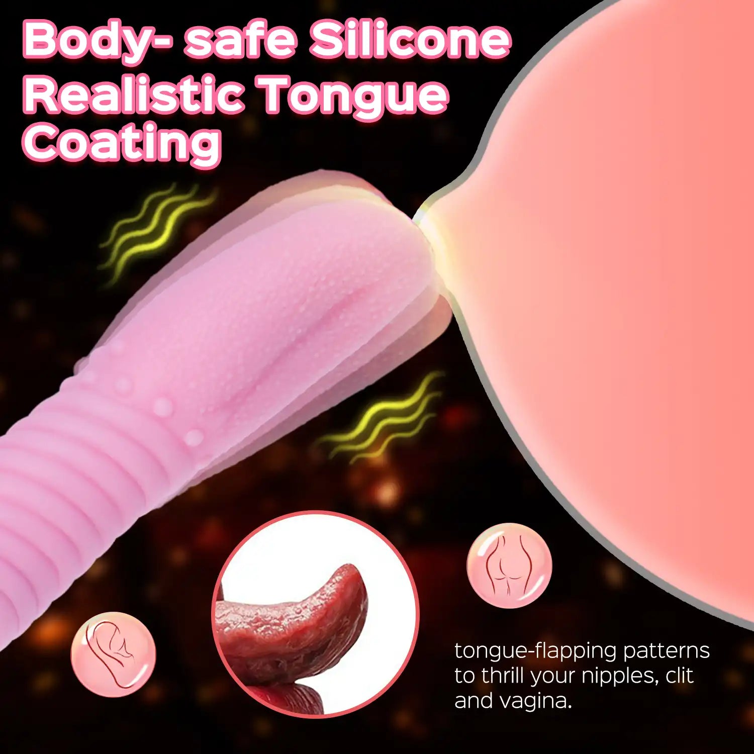 Tongue Demon - Vibrador de lengua multifunción con calefacción
