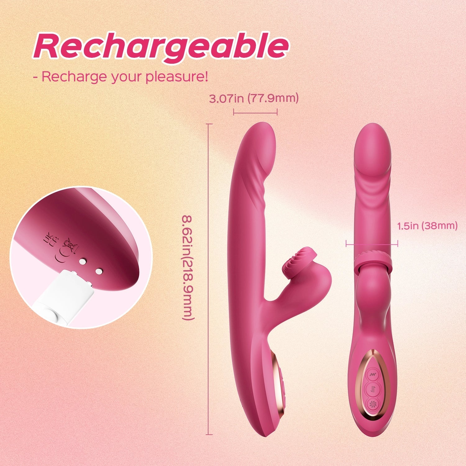 Vortex – Stoßender G-Punkt und rotierender Klitorisvibrator mit Doppelstimulator