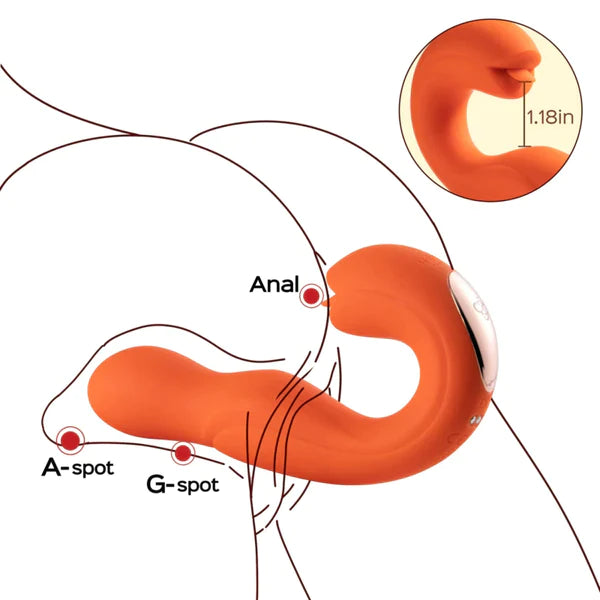 Joi - Vibromasseur point G à tête rotative et lèche-clitoris